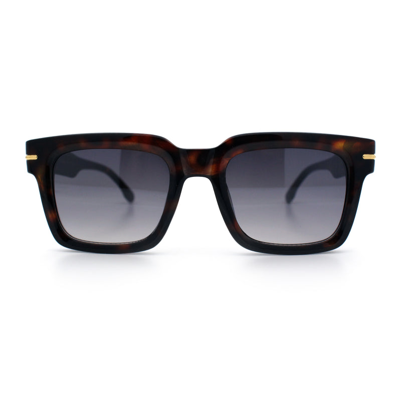 Gentlemanly Retro Thick Horn Rim Oversized Plastic Fashion Sunglasses
