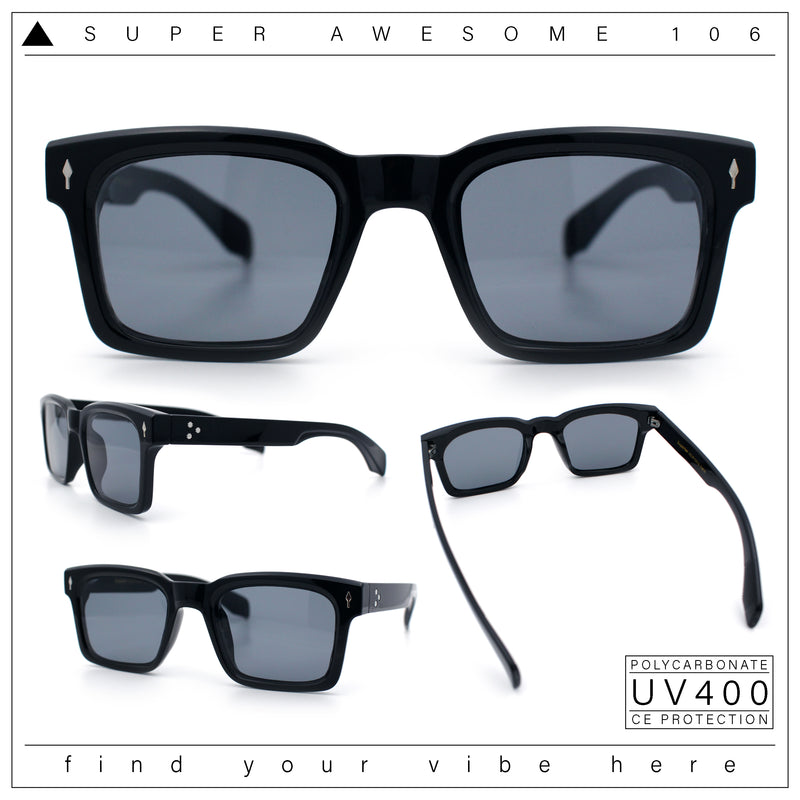 Mens Classy Gentlemanly Retro Thick Horn Rim Plastic Sunglasses