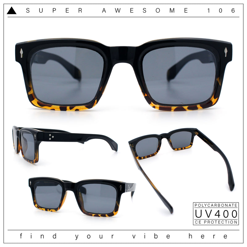 Mens Classy Gentlemanly Retro Thick Horn Rim Plastic Sunglasses