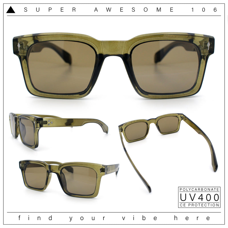 Mens Classy Gentlemanly Retro Thick Horn Rim Plastic Sunglasses