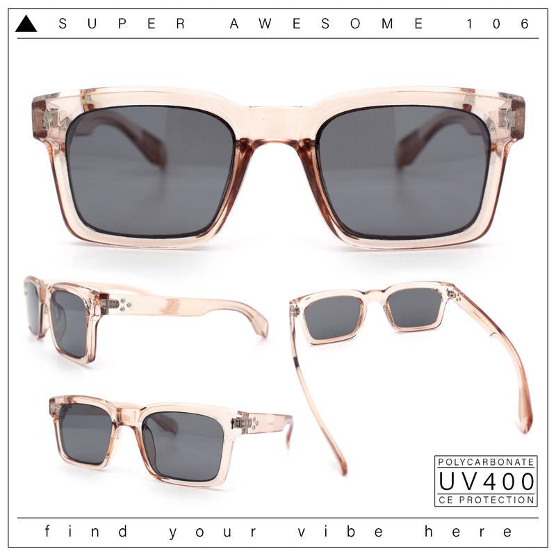 Mens Classy Gentlemanly Retro Thick Horn Rim Plastic Sunglasses