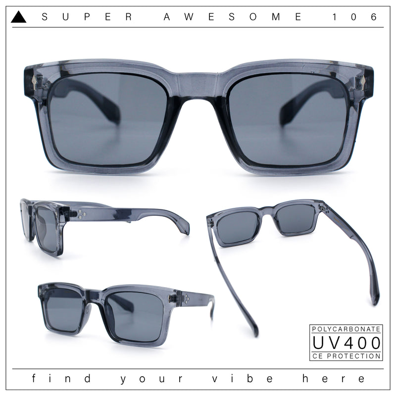 Mens Classy Gentlemanly Retro Thick Horn Rim Plastic Sunglasses