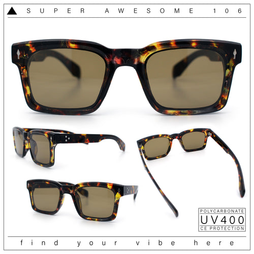 Mens Classy Gentlemanly Retro Thick Horn Rim Plastic Sunglasses