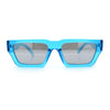 Neon Mod Silver Mirror Narrow Rectangle Cat Eye Plastic Retro Sunglasses
