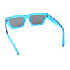 Neon Mod Silver Mirror Narrow Rectangle Cat Eye Plastic Retro Sunglasses