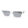 Neon Mod Silver Mirror Narrow Rectangle Cat Eye Plastic Retro Sunglasses