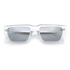 Neon Mod Silver Mirror Narrow Rectangle Cat Eye Plastic Retro Sunglasses