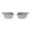 Neon Mod Silver Mirror Narrow Rectangle Cat Eye Plastic Retro Sunglasses