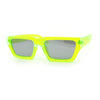 Neon Mod Silver Mirror Narrow Rectangle Cat Eye Plastic Retro Sunglasses