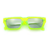 Neon Mod Silver Mirror Narrow Rectangle Cat Eye Plastic Retro Sunglasses