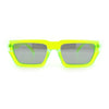 Neon Mod Silver Mirror Narrow Rectangle Cat Eye Plastic Retro Sunglasses