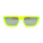 Neon Mod Silver Mirror Narrow Rectangle Cat Eye Plastic Retro Sunglasses