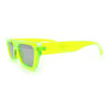 Neon Mod Silver Mirror Narrow Rectangle Cat Eye Plastic Retro Sunglasses
