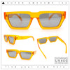 Neon Mod Silver Mirror Narrow Rectangle Cat Eye Plastic Retro Sunglasses