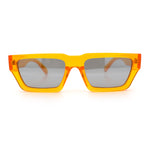 Neon Mod Silver Mirror Narrow Rectangle Cat Eye Plastic Retro Sunglasses