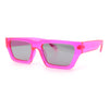 Neon Mod Silver Mirror Narrow Rectangle Cat Eye Plastic Retro Sunglasses