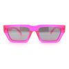 Neon Mod Silver Mirror Narrow Rectangle Cat Eye Plastic Retro Sunglasses