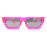 Neon Mod Silver Mirror Narrow Rectangle Cat Eye Plastic Retro Sunglasses