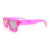 Neon Mod Silver Mirror Narrow Rectangle Cat Eye Plastic Retro Sunglasses