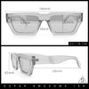 Neon Mod Silver Mirror Narrow Rectangle Cat Eye Plastic Retro Sunglasses