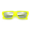 Neon Mod Silver Mirror Narrow Rectangle Cat Eye Plastic Retro Sunglasses