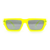 Neon Mod Silver Mirror Narrow Rectangle Cat Eye Plastic Retro Sunglasses