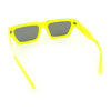 Neon Mod Silver Mirror Narrow Rectangle Cat Eye Plastic Retro Sunglasses