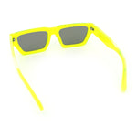 Neon Mod Silver Mirror Narrow Rectangle Cat Eye Plastic Retro Sunglasses