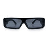 Bold Narrow Rectangle Shield Inset Lens 80s Robotic Plastic Sunglasses