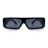 Bold Narrow Rectangle Shield Inset Lens 80s Robotic Plastic Sunglasses