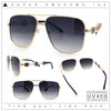 Mens Mogul Mobster Rectangle Metal Rim Double Bridge Luxury Sunglasses