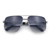 Mens Mogul Mobster Rectangle Metal Rim Double Bridge Luxury Sunglasses