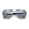 Mens Mogul Mobster Rectangle Metal Rim Double Bridge Luxury Sunglasses