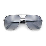 Mens Mogul Mobster Rectangle Metal Rim Double Bridge Luxury Sunglasses