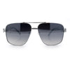 Mens Mogul Mobster Rectangle Metal Rim Double Bridge Luxury Sunglasses