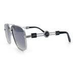 Mens Mogul Mobster Rectangle Metal Rim Double Bridge Luxury Sunglasses
