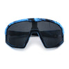 Xloop Matte Camouflage Oversized Shield Sport Wrap Plastic MTB Sunglasses