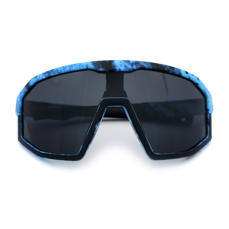 Xloop Matte Camouflage Oversized Shield Sport Wrap Plastic MTB Sunglasses