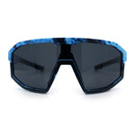 Xloop Matte Camouflage Oversized Shield Sport Wrap Plastic MTB Sunglasses