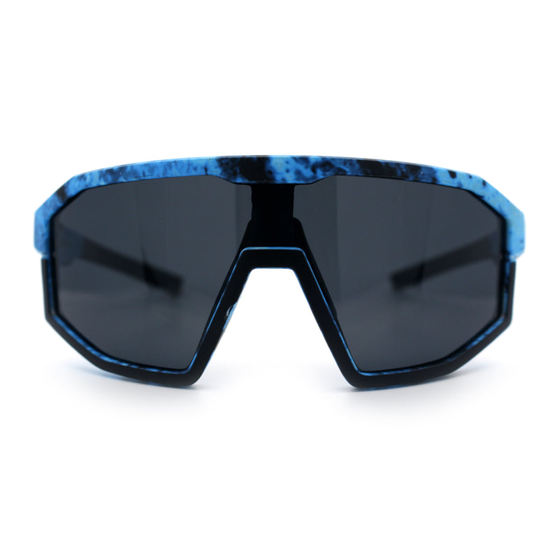 Xloop Matte Camouflage Oversized Shield Sport Wrap Plastic MTB Sunglasses