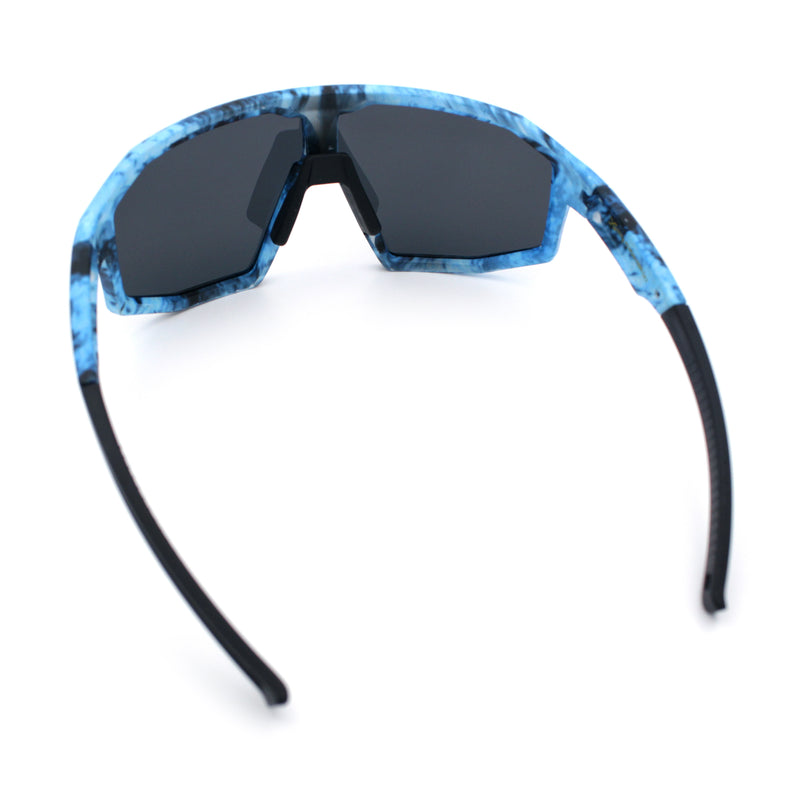 Xloop Matte Camouflage Oversized Shield Sport Wrap Plastic MTB Sunglasses