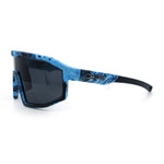 Xloop Matte Camouflage Oversized Shield Sport Wrap Plastic MTB Sunglasses