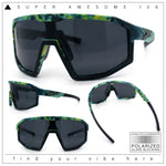 Xloop Matte Camouflage Oversized Shield Sport Wrap Plastic MTB Sunglasses
