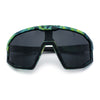 Xloop Matte Camouflage Oversized Shield Sport Wrap Plastic MTB Sunglasses