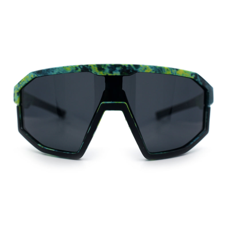 Xloop Matte Camouflage Oversized Shield Sport Wrap Plastic MTB Sunglasses