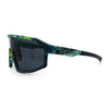 Xloop Matte Camouflage Oversized Shield Sport Wrap Plastic MTB Sunglasses