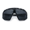 Xloop Matte Camouflage Oversized Shield Sport Wrap Plastic MTB Sunglasses
