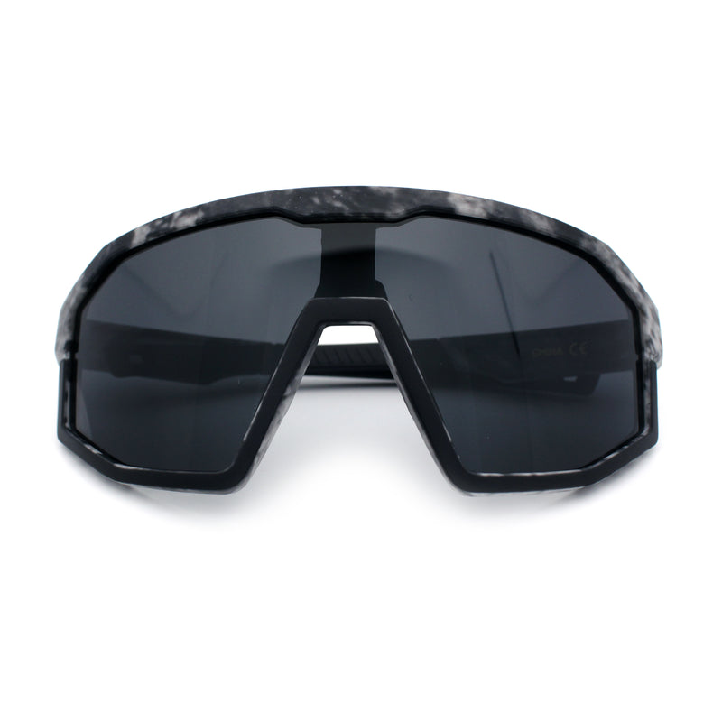 Xloop Matte Camouflage Oversized Shield Sport Wrap Plastic MTB Sunglasses