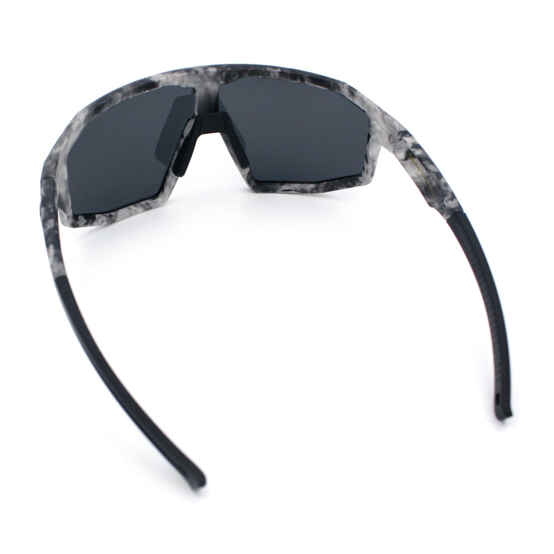 Xloop Matte Camouflage Oversized Shield Sport Wrap Plastic MTB Sunglasses