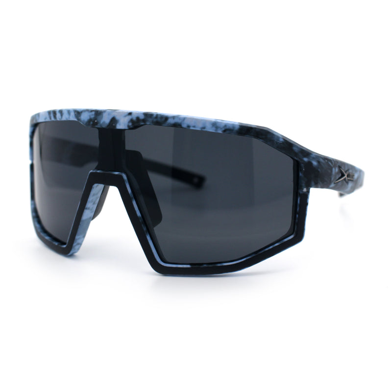Xloop Matte Camouflage Oversized Shield Sport Wrap Plastic MTB Sunglasses